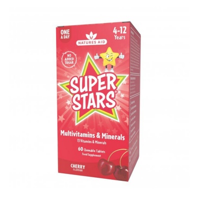 Natures Aid Super Stars Multivitamins & Minerals 60 Chewable Tabs